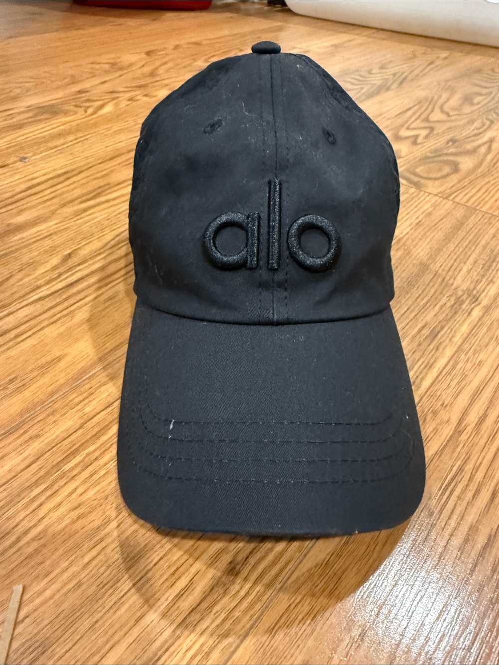 ALO Yoga Black Embroidered Logo Cap